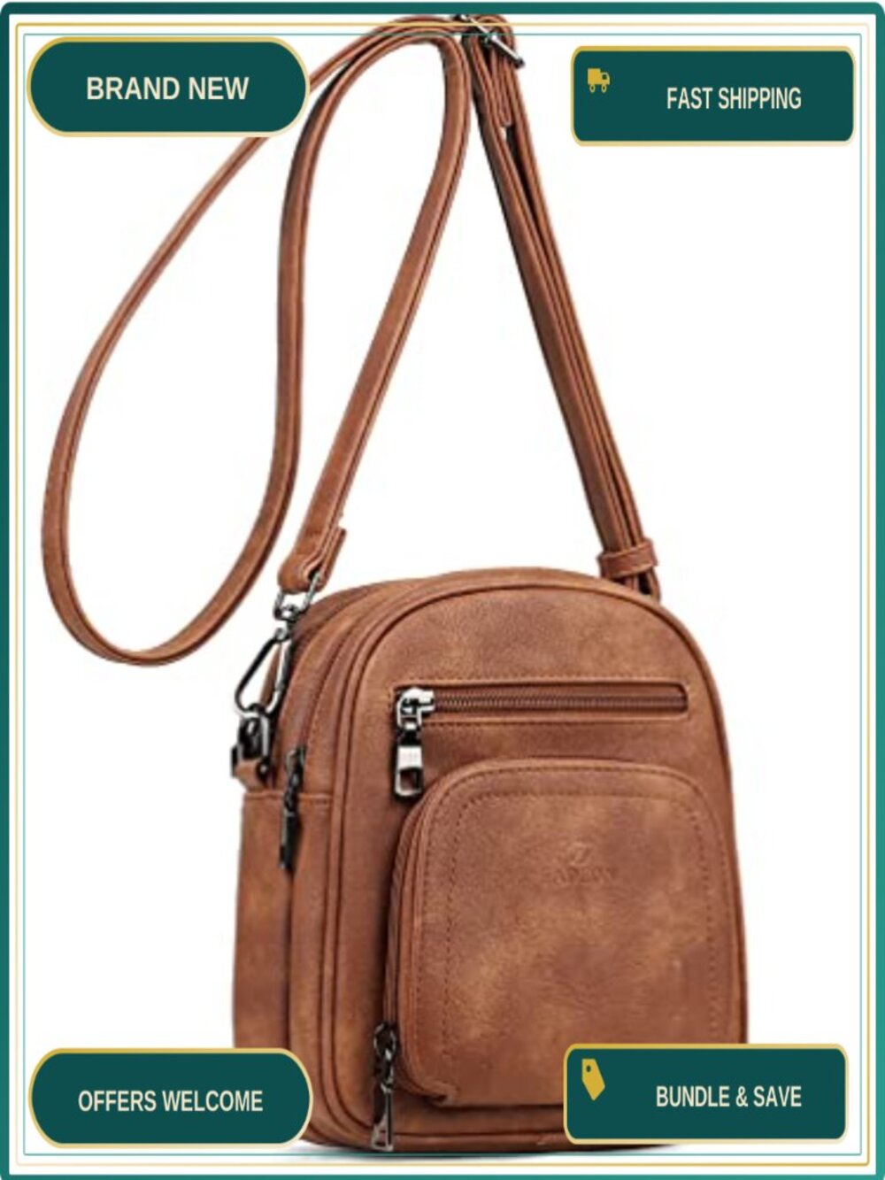 Small Crossbody Bag PU Leather RFID Anti-Theft Phone Purse